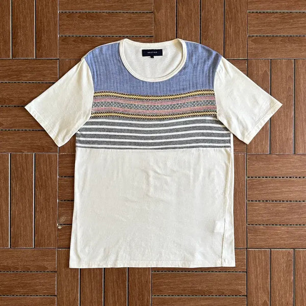 [BUNJANG] Ships Jet Blue Stripe Cotton Short Sleeve T-Shirt L / 쉽스 제트 블루 스트라이프 코튼 반팔티 L