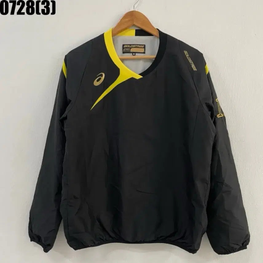 [BUNJANG] ASICS GoldStage Warm-up Jacket Black Yellow M / 아식스 골드스테이지 웜업 블랙 옐로우 M 7/28