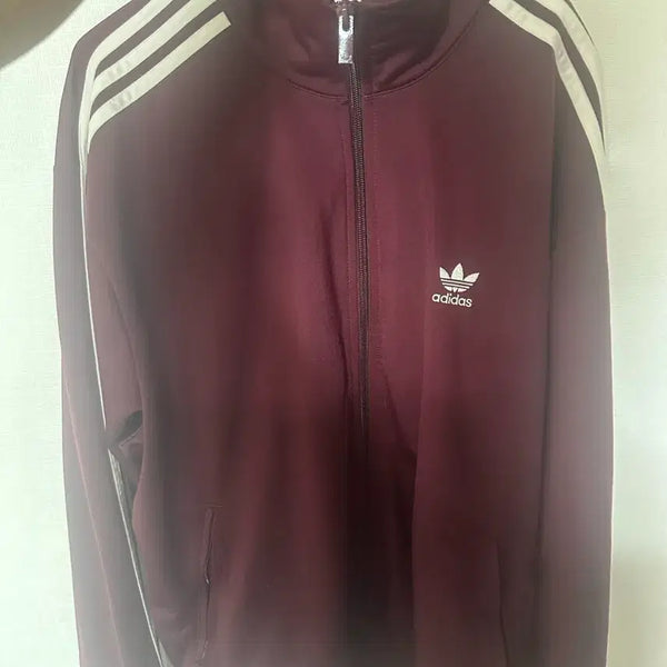 [BUNJANG] Adidas Burgundy Three-Stripes Track Jacket XL / 아디다스 버건디 삼선 집업 XL