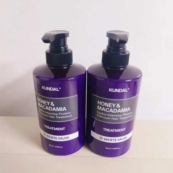 [BUNJANG] Kundal Honey & Macadamia Nature Treatment White Musk Scent (500ml, 2-Pack Bundle) / 쿤달트리트먼트500ml2개일괄