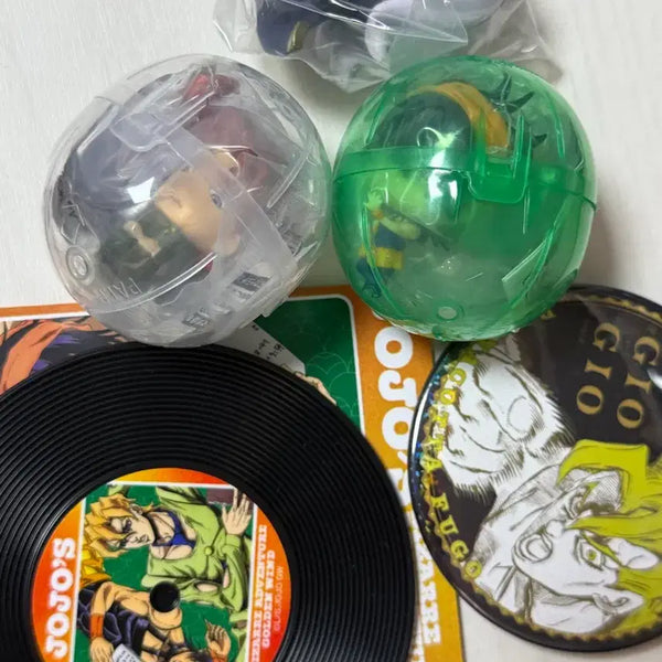 [BUNJANG] JoJo's Bizarre Adventure Characters Kakyoin, Abbacchio, Narancia, Fugo Gacha Can Badges & Record Coasters / 죠죠의 기묘한 모험 카쿄인 아바키오 나란차 푸고 가챠 죠죠코레 캔뱃지 죠죠월드 레코드판 코스터