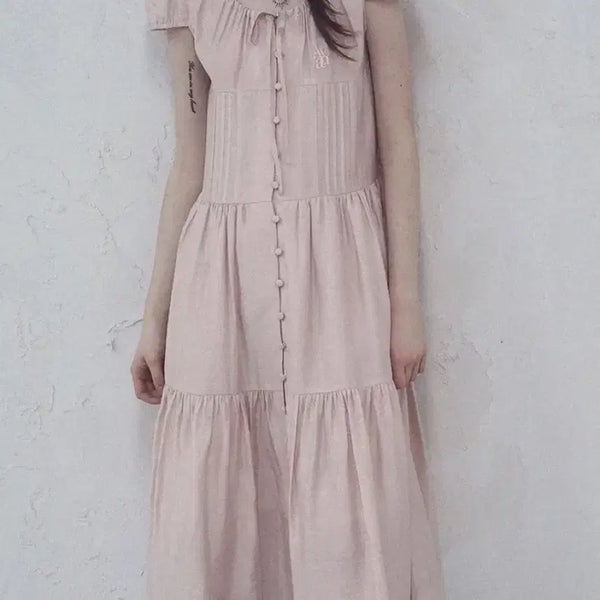 [BUNJANG] Urban Dress Sheer Glow Dress Pink Mori Girl Vintage One-Piece / 어반드레스 쉬어글로우 드레스 핑크 모리걸 빈티지 원피스