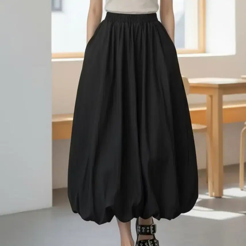 [BUNJANG] Black Balloon Long Skirt / 새상품 블랙 벌룬 롱 스커트
