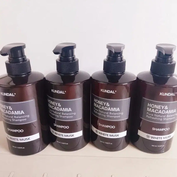 [BUNJANG] Kundal Honey & Macadamia Nature Shampoo White Musk Scent (500ml) - Bundle Set of 4 / 쿤달샴푸 4개일괄