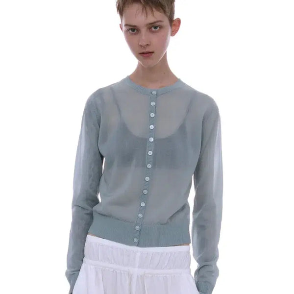 [BUNJANG] Partimento Women's Sheer Cardigan Mint / 파르티멘토 우먼 시어 가디건 민트