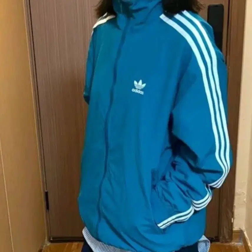[BUNJANG] Adidas Firebird Track Top Jacket Aqua Blue / 아디다스 트랙탑 바람막이 점퍼 아쿠아 블루