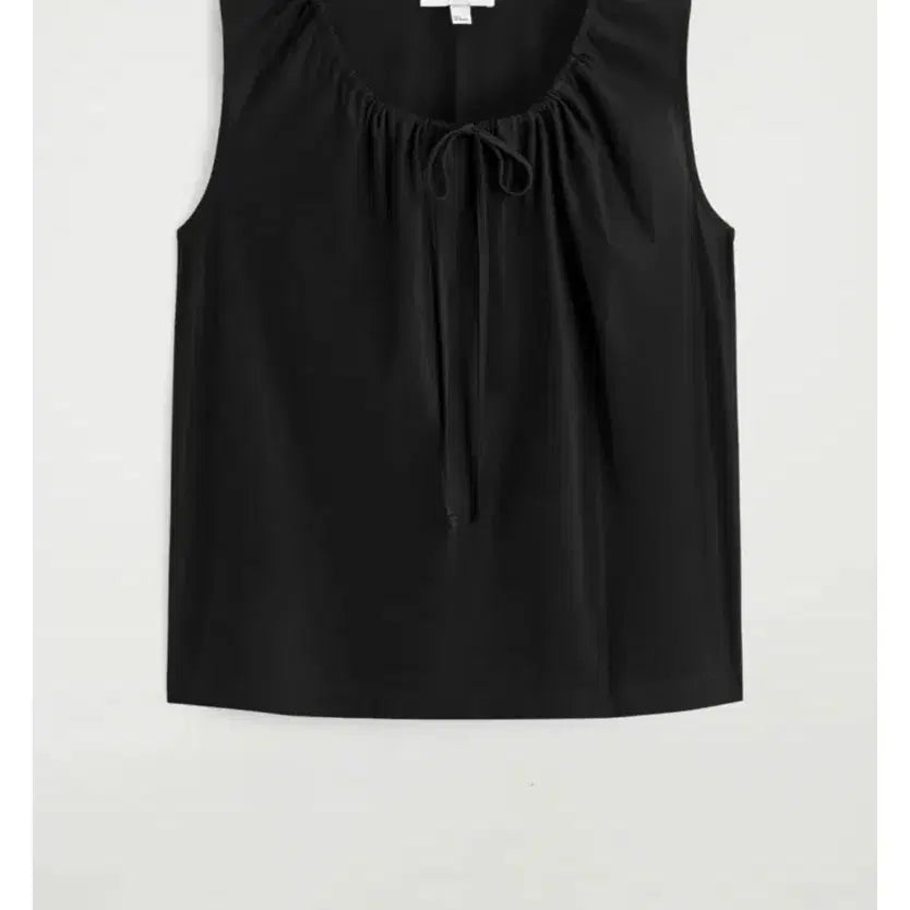 [BUNJANG] COS Gathered Neck Jersey Sleeveless Top Black XS / COS 개더드 넥 저지 슬리브리스 탑