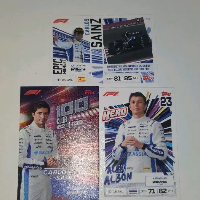[BUNJANG] Tops F1 Alex Albon Carlos Sainz Autograph Bundle Set / 탑스 F1 카드 알렉스 알본 카를로스 사인즈 일괄