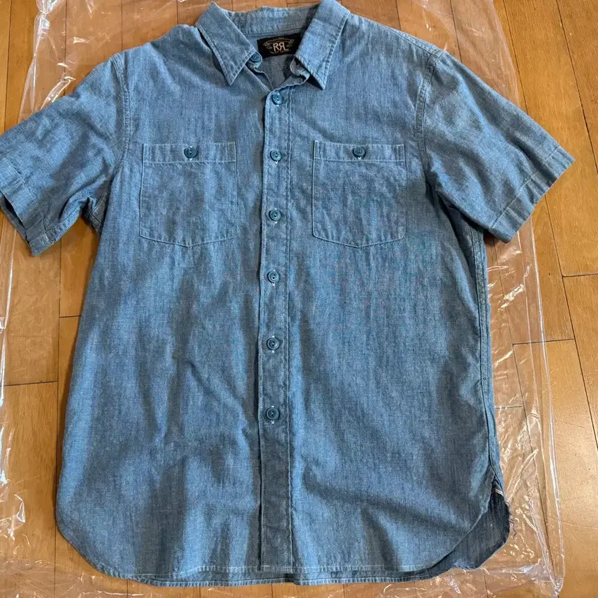 [BUNJANG] RRL Indigo Cotton-Linen Chambray Workshirt / (새제품) RRL 인디고 코튼 린넨 샴브레이 워크셔츠