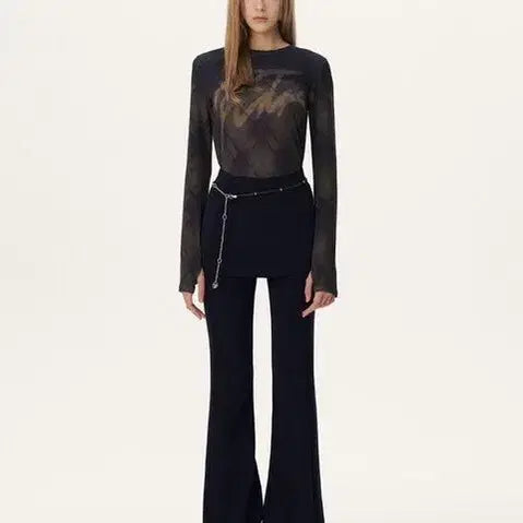[BUNJANG] YUSE Slim Bending Bootcut Pants Black S / 유즈 YUSE 슬림 밴딩 부츠컷 팬츠 블랙 S