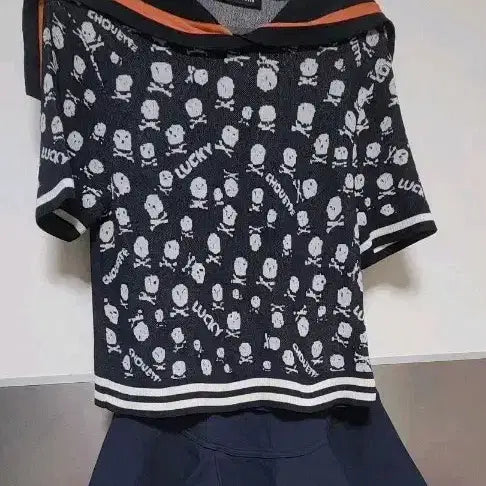 [BUNJANG] Lucky Chouette Flare Skirt Navy / 럭키슈에뜨 플레어스커트