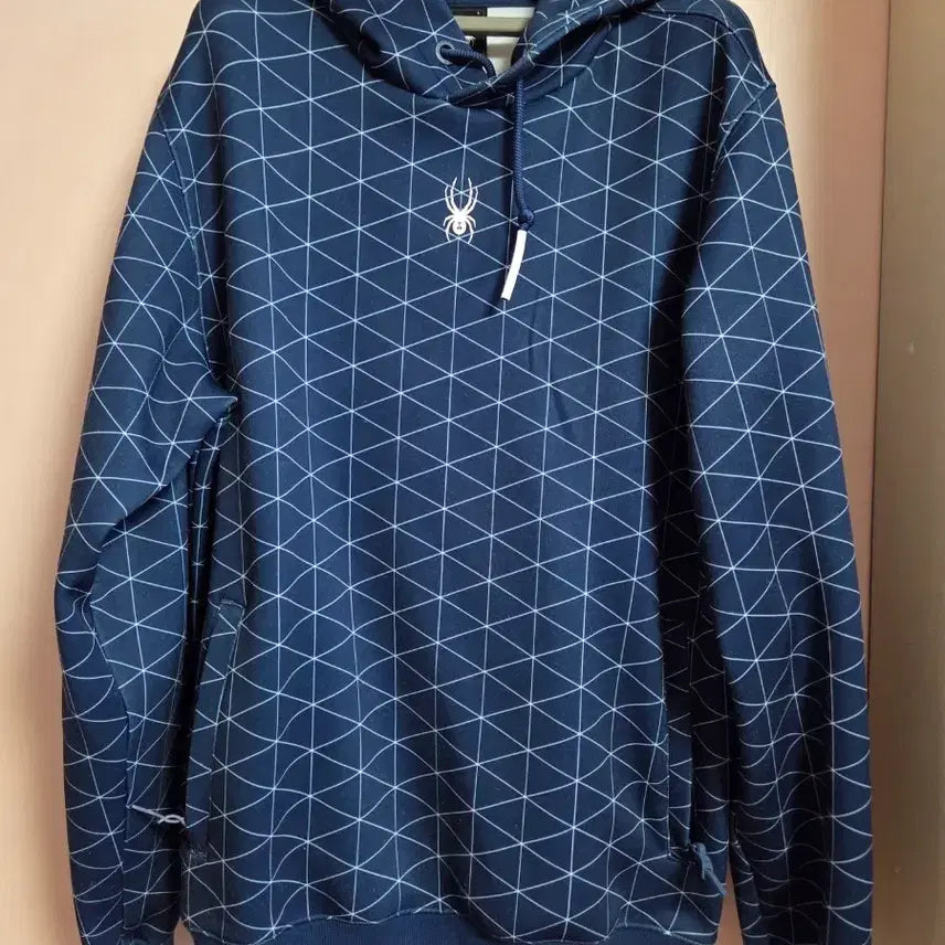 [BUNJANG] Spyder Navy Pattern Hoodie / 스파이더 후드티 네이비 패턴