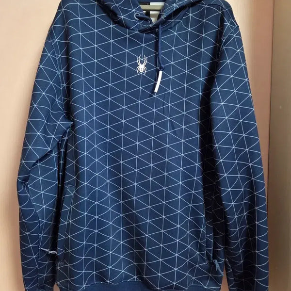 [BUNJANG] Spyder Navy Pattern Hoodie / 스파이더 후드티 네이비 패턴