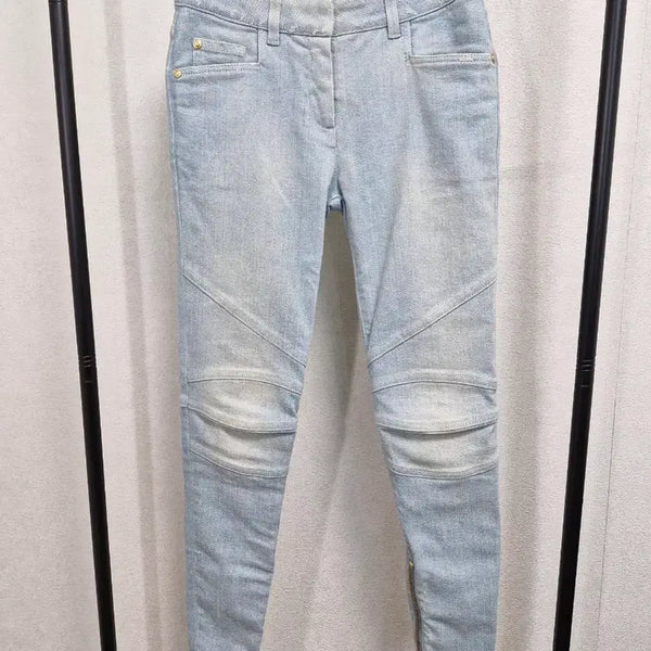 [BUNJANG] Balmain 2018 Light Wash Biker Jeans / [36] 발망 2018 라이트 워싱 바이커진
