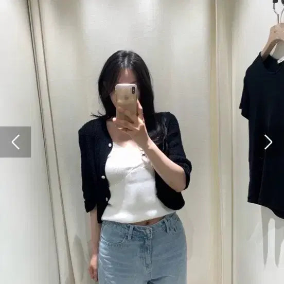 [BUNJANG] La Filerie Cherie Cardigan Black / 라플리에 쉐리 가디건 블랙