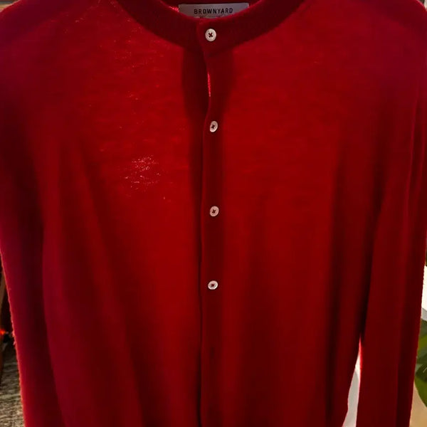 [BUNJANG] Brownyard Round Neck Cardigan Red / [5] 브라운야드 라운드넥 가디건 레드