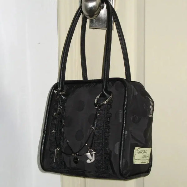 [BUNJANG] Yeomim Mini Box Bag Black Dot / 여밈 미니 박스 백 블랙도트