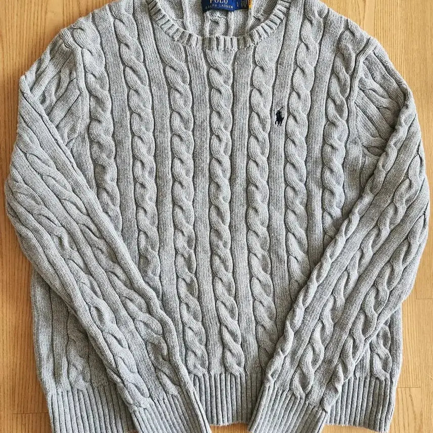 [BUNJANG] Polo Ralph Lauren Cable Knit Sweater Grey / [급처]폴로 랄프로렌 케이블 니트 그레이(100%정품 새상품급)