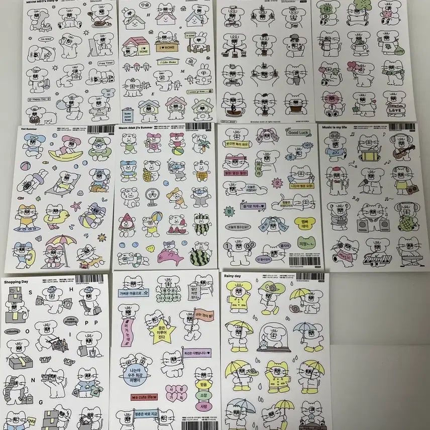 [BUNJANG] Anodeer Studio Seal Stickers Bundle Set / [다꾸처분] 어노디어 스튜디오(구 룬루란랑) 씰스티커 일괄 판매
