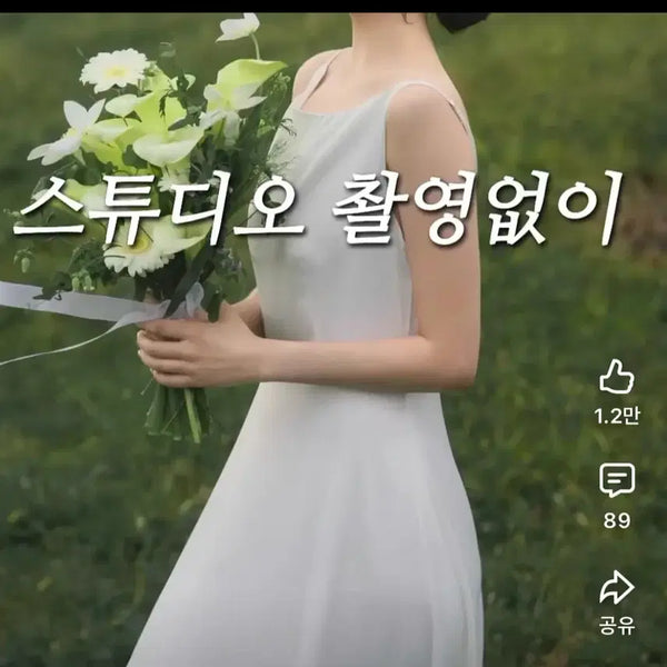 [BUNJANG] Wedding Snap Dress and Veil Set / 웨딩스냅 드레스 / 웨딩촬영 드레스 / 웨딩촬영 베일