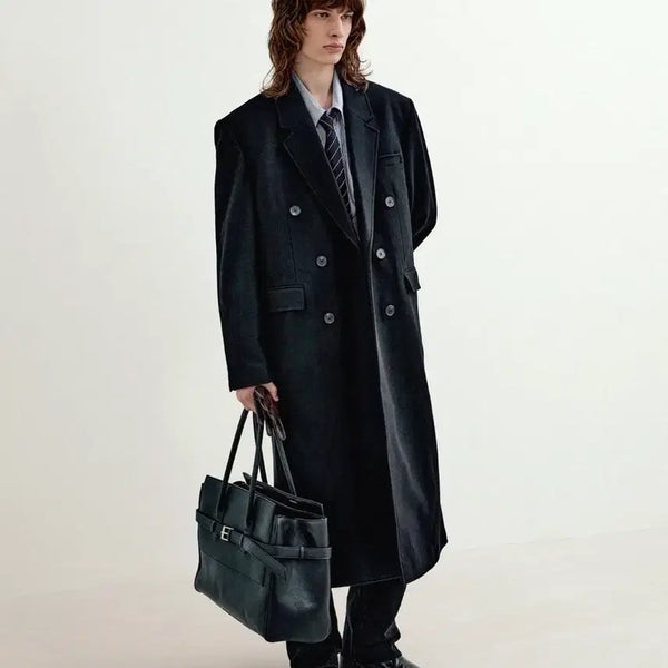 [BUNJANG] Elmood Grey Whale Double Coat FELTRO BLACK / [오늘 구매시 17] 엘무드 그레이웨일 더블코트 FELTRO BLACK