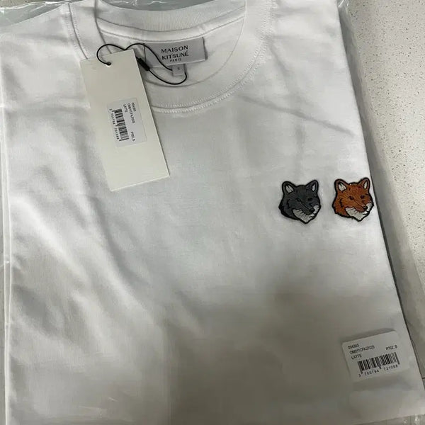 [BUNJANG] Maison Kitsune Double Fox Short Sleeve T-Shirt White Size S / (배송비 포함가격) 메종키츠네 반팔티 화이트 더블폭스 s