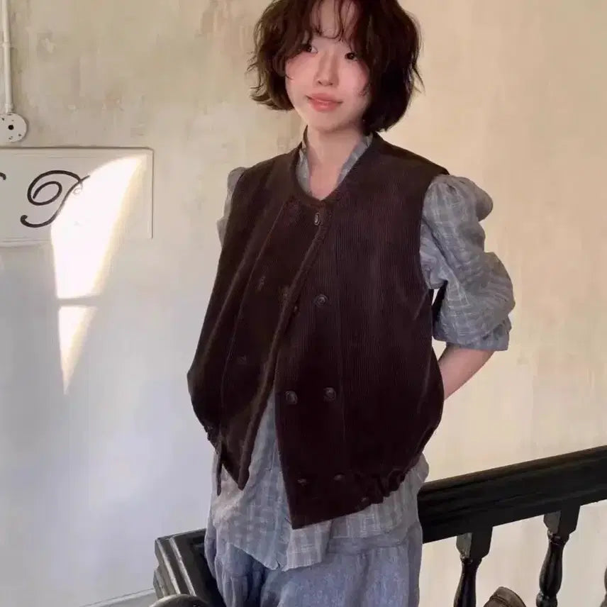 [BUNJANG] Via Plain Double Button Vest / 비아플레인 더블 버튼 베스트