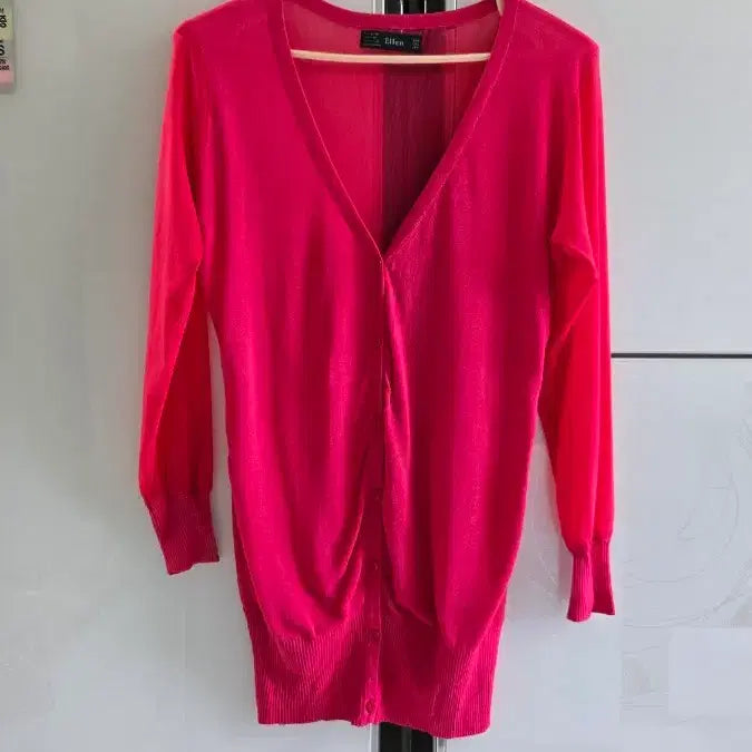 [BUNJANG] Ellen Pink See-through Mesh Cardigan / 새것 Ellen  핑크 시스루 망사 가디건 FREE 55~66