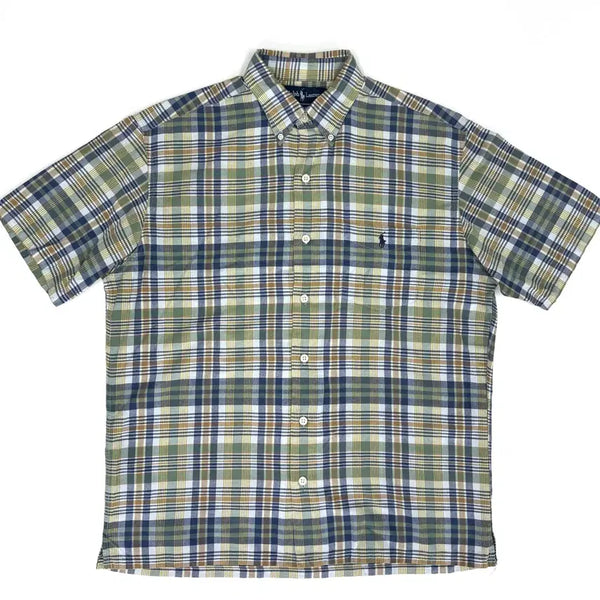 [BUNJANG] Polo Ralph Lauren GREGGOR Vintage Short Sleeve Check Shirt M / [M] 폴로 랄프로렌 GREGGOR 빈티지 반팔 체크 셔츠