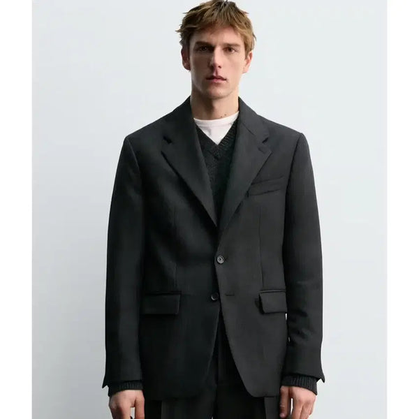 [BUNJANG] Zara x Aaron Levine 100% Wool Twill Suit Blazer Jacket - Dark Grey / 새제품)자라 x 아론레빈 콜라보 100%울 트윌 수트 블레이저 자켓 마이 다크그레이 4086/892/922