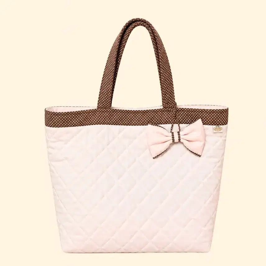 [BUNJANG] Naraya Dot Ribbon Tote Bag / Naraya 도트 리본 백 라떼갸루 딸기초코 핑크브라운