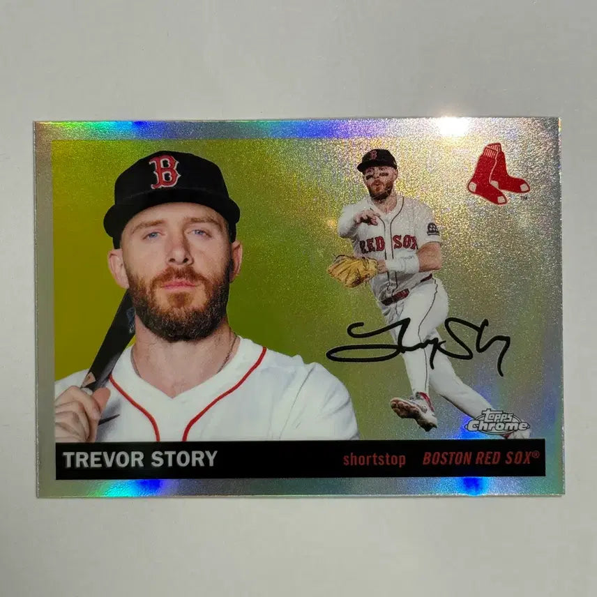 [BUNJANG] Boston Red Sox Trevor Story Autograph Top Chrome Baseball Card / 보스턴 레드삭스 트레버 스토리 인쇄싸인 탑스크롬 야구 카드