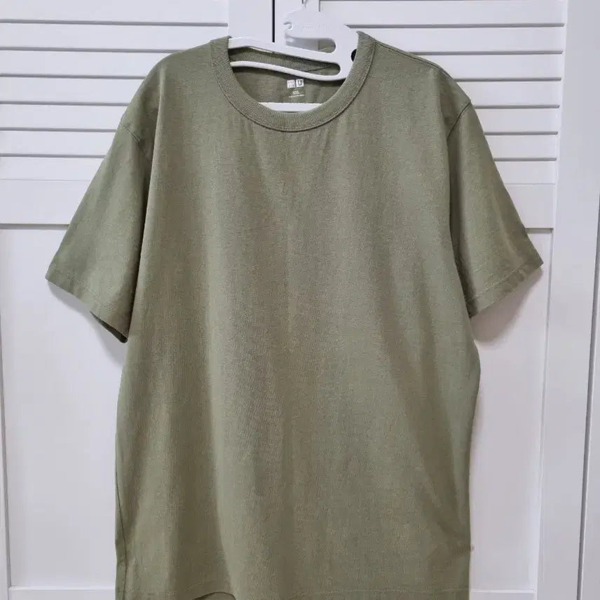 [BUNJANG] Uniqlo Crewneck Cotton Short-Sleeve T-Shirt Khaki XXL / (새옷)유니클로 크루넥 면반팔티.카키. XXL