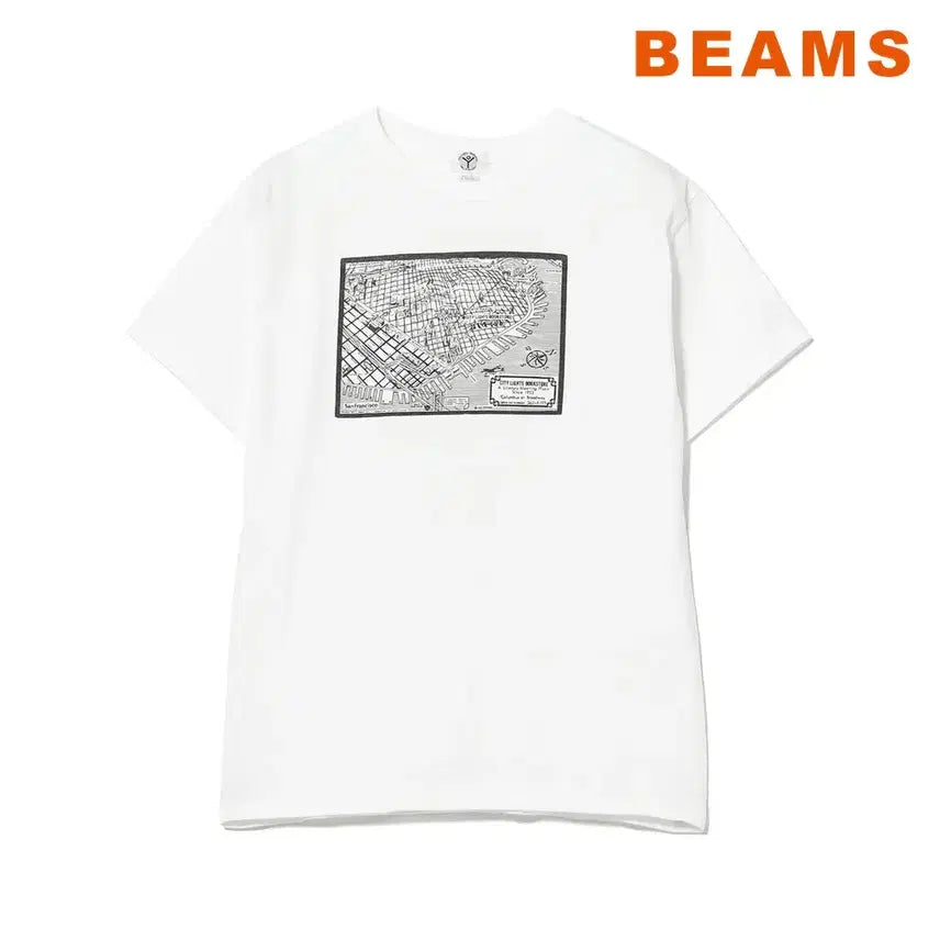 [BUNJANG] BEAMS BOY x City Lights Bookstore Collaboration Graphic T-Shirt / 빔즈 보이 별주 시티라이츠북스토어 포스트카드 티셔츠