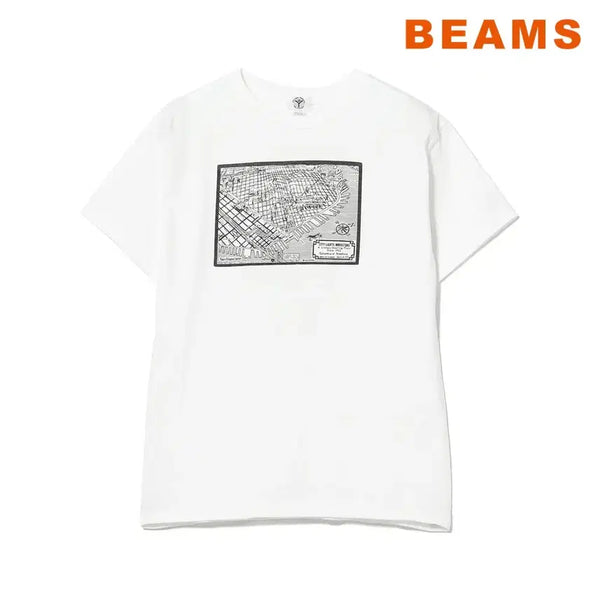 [BUNJANG] BEAMS BOY x City Lights Bookstore Collaboration Graphic T-Shirt / 빔즈 보이 별주 시티라이츠북스토어 포스트카드 티셔츠