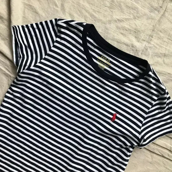 [BUNJANG] Polo Ralph Lauren Pony Logo Stripe Short Sleeve T-Shirt Women's / 폴로 랄프로렌 포니로고 스트라이프 반팔티
