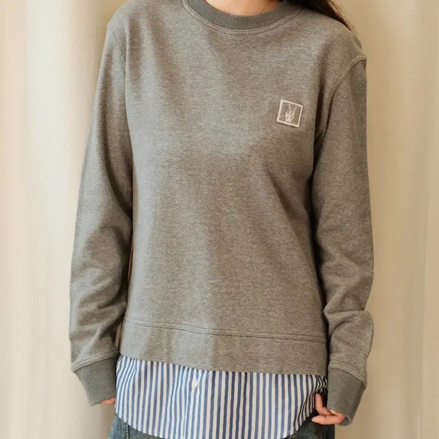 [BUNJANG] Solid Homme Layered Sweatshirt / 솔리드옴므 셔츠 레이어드 맨투맨