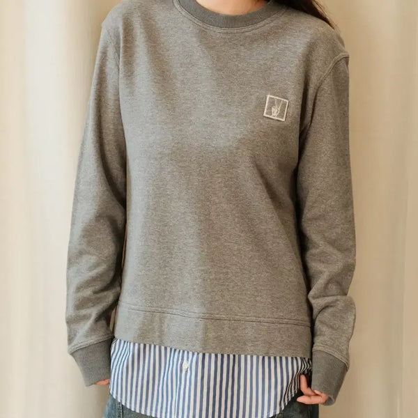 [BUNJANG] Solid Homme Layered Sweatshirt / 솔리드옴므 셔츠 레이어드 맨투맨