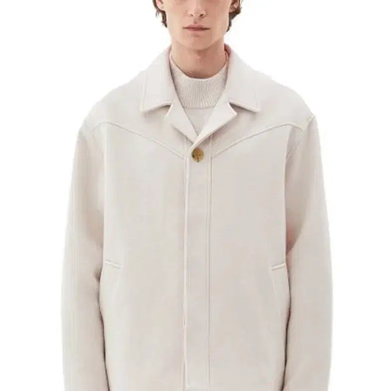 [BUNJANG] Il Corsetto Minimal Western Blouson (Cream) / 일꼬르소 오버핏 미니멀 웨스턴 블루종(크림) 새상품