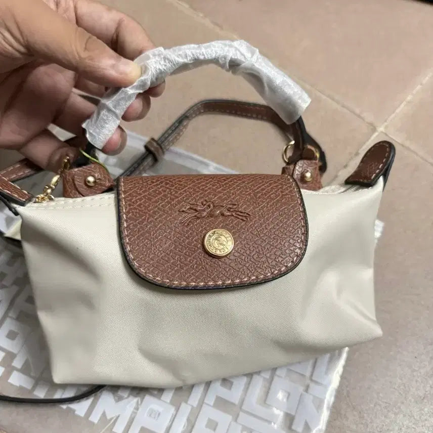 [BUNJANG] Longchamp Le Pliage Mini Crossbody Bag Beige Two-Tone / 롱샴 르플리아주 미니 크로스백 베이지 투톤 핸드백 데일리 여성가방 새상품
