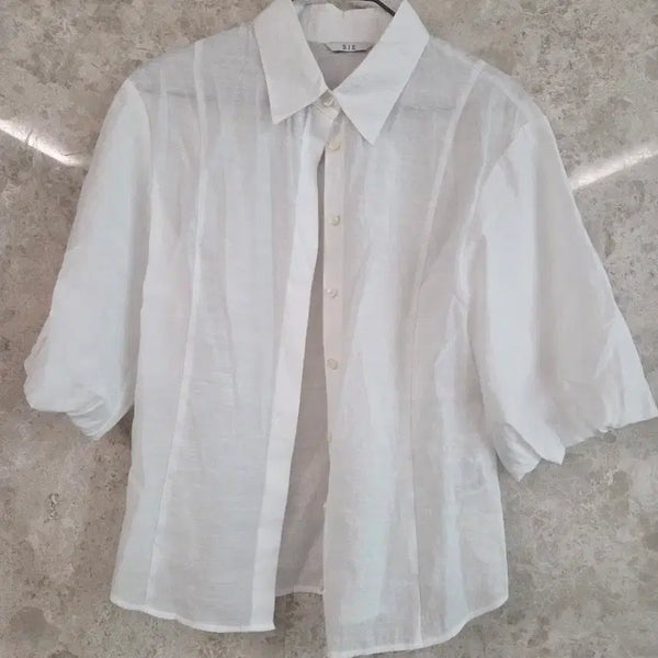 [BUNJANG] SIE Puff Sleeve Blouse (Free Size) / 시에 퍼프 소매 블라우스 프리