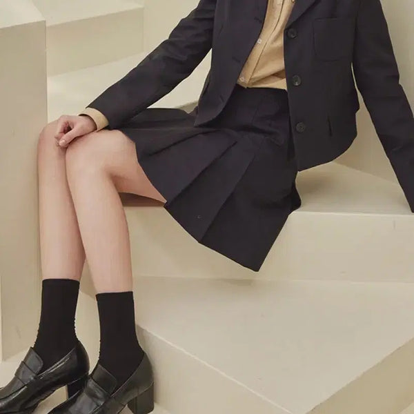 [BUNJANG] a.riff Pleated Skirt Navy M / a.riff 플리츠 스커트