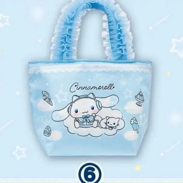 [BUNJANG] Sanrio Cinnamoroll Ribbon Lace Tote Bag Blue / 산리오 쿠지 시나모롤 6번상 리본 레이스 토트백 블루