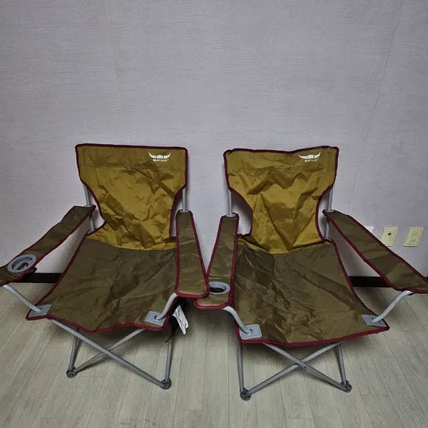 [BUNJANG] Buffalo Camping Chairs Set of 2 (Khaki & Pink) / 버팔로 캠핑 의자 2개 세트