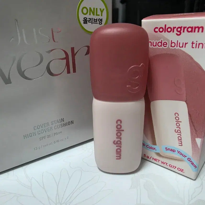 [BUNJANG] VDL Cover Stain High Cover Cushion A01 (with Refill) Bundle Set + Nudy Blur Tint 07 Geek Rose + Tempo / [새상품] VDL 커버 스테인 하이커버 쿠션 A01(리필포함)+누디 블러 틴트 07긱로즈+템포