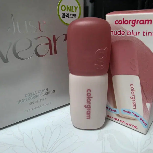 [BUNJANG] VDL Cover Stain High Cover Cushion A01 (with Refill) Bundle Set + Nudy Blur Tint 07 Geek Rose + Tempo / [새상품] VDL 커버 스테인 하이커버 쿠션 A01(리필포함)+누디 블러 틴트 07긱로즈+템포