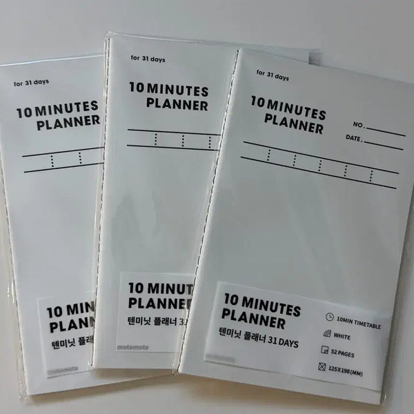 [BUNJANG] Motemote 10 Minutes 31DAYS Planner White 3-Set / 모트모트 motemote 텐미닛 플래너 31DAYS 화이트 3권