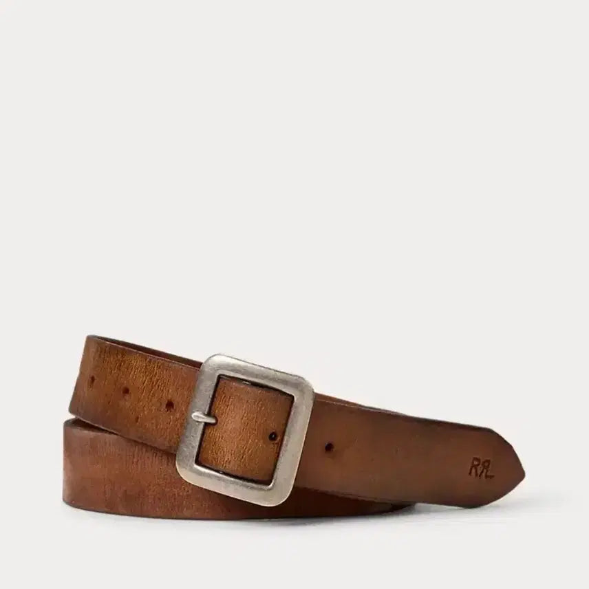 [BUNJANG] RRL Hand-Burnished Leather Belt Brown / Rrl 핸드버니시 레더 벨트 브라운 32