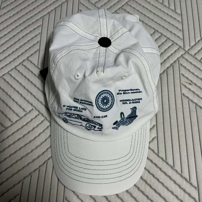 [BUNJANG] Opening Project X EREVO Collaboration 'O' Ball Cap - White Vintage / 오프닝프로젝트 에레보 콜라보 볼캡 O 모자 화이트 빈티지 EREVO