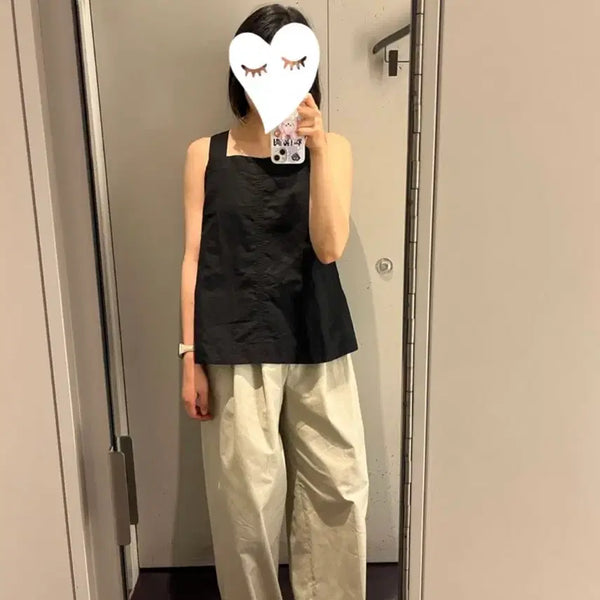 [BUNJANG] COS A-Line Linen Sleeveless Top Black / COS 코스 A라인 린넨 슬리브리스